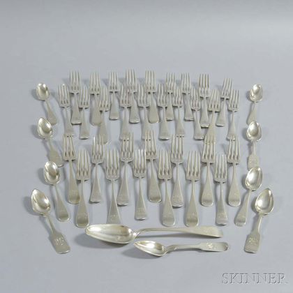 Group of American Sterling Silver and Silver-plated Flatware