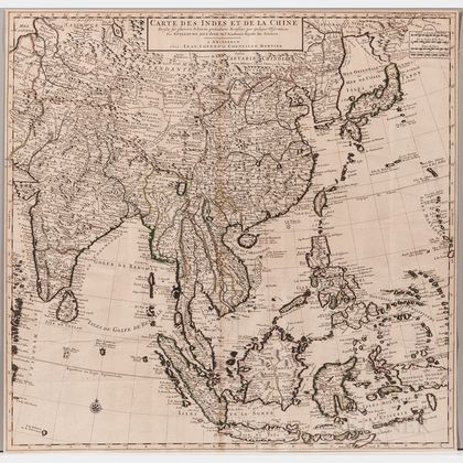 China. Guillaume Delisle (1675-1726) Carte des Indes et de la Chine.