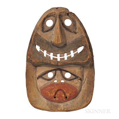 Eskimo Wood Polychrome Mask