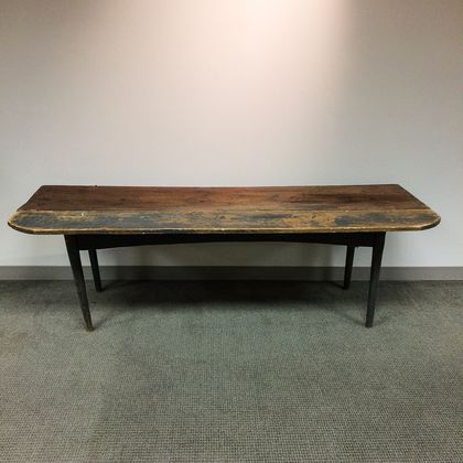 Country Blue-painted Pine Harvest Table