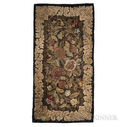 Floral Hooked Hearth Rug