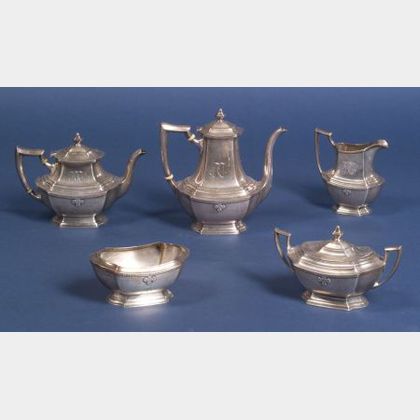 Five Piece Wallace Sterling "Carmel" Tea and Coffee Service