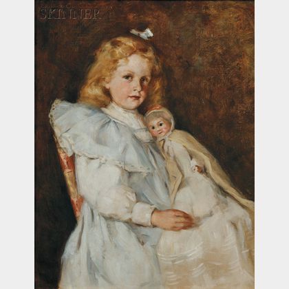 Elizabeth Curtis (American, 1865-1953) Young Girl Seated Holding a Doll