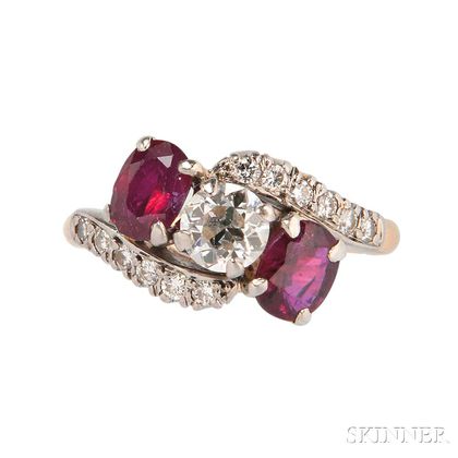 14kt Gold, Diamond, and Ruby Ring