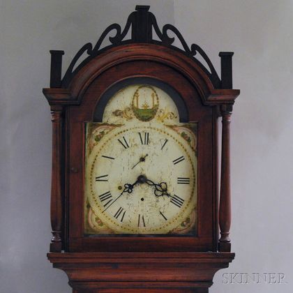Silas Hoadley Pine Case Tall Clock