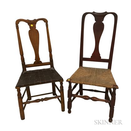 Two Queen Anne Maple Side Chairs