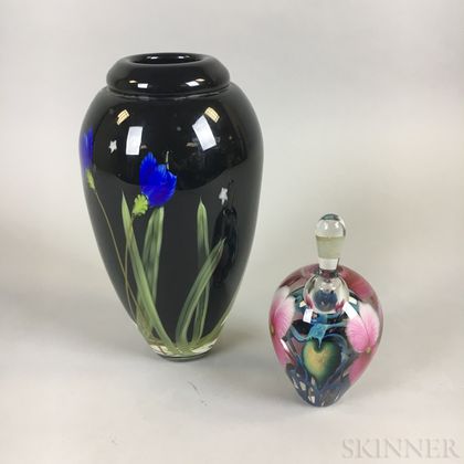 Brian Womac/Lotton Studios Perfume and an Art Glass Vase