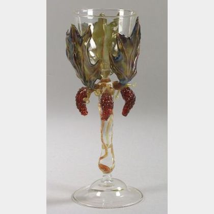 Elizabeth Mears Art Glass Goblet