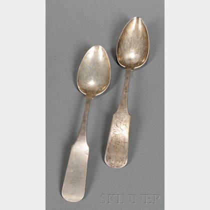 Two Coin Silver Serving Spoons