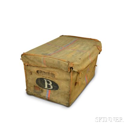 Canvas-covered Wicker Trunk