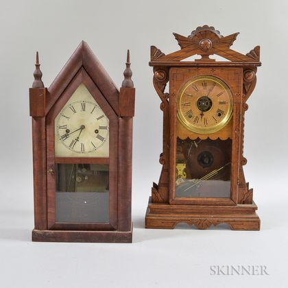 Gingerbread Mantel Clock and a Waterbury Steeple Mantel Clock