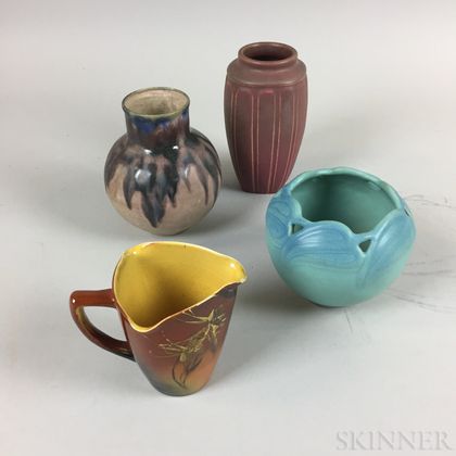Four Pieces of Rookwood, Van Briggle, and Charles Gréber Pottery