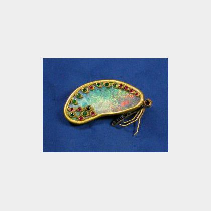 18kt Gold and Opal Brooch