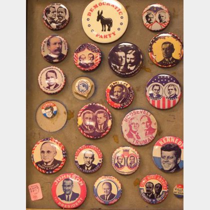 Collection of Twenty-two 20th Century United States Political Buttons