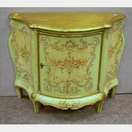 Venetian Rococo-style Paint Decorated Serpentine Commode. 