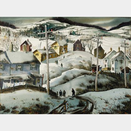 Henry Martin Gasser (American, 1909-1981) Town on a Hill