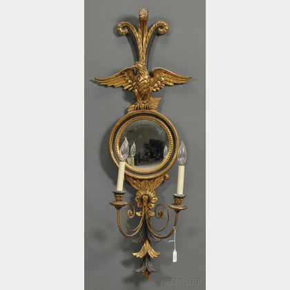 Regency Style Mirrored Two-light Sconce