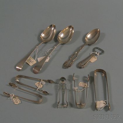 Nine Miscellaneous Pieces of Sterling Silver Flatware