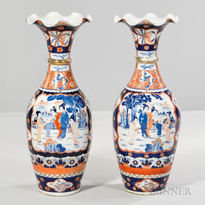Pair of Imari Palace Vases