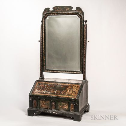Green and Gilt Japanned Dressing and Writing Stand