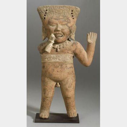 Large Pre-Columbian Smiling Figure