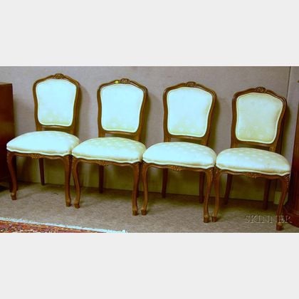 Sold At Auction Set Of Four Louis Xv Style Upholstered Carved Beechwood Side Chairs Auction