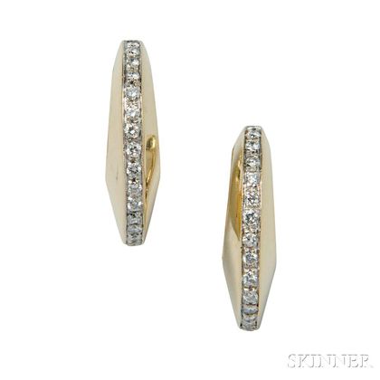 18kt Gold and Diamond Earrings, Valente