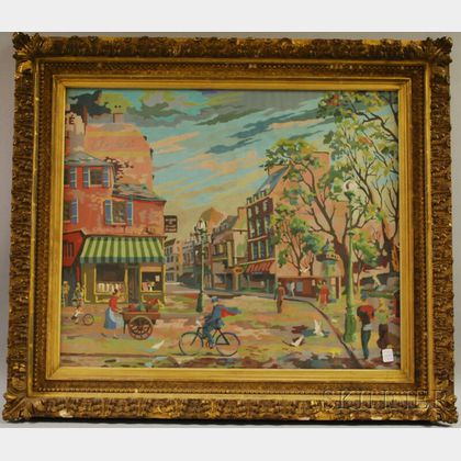 20th Century Paint-by-Numbers French Street Scene