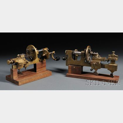 Two Brass and Steel Watchmaker's Mandrels
