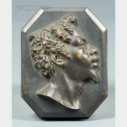 John Quincy Adams Ward (American, 1830-1910) Bust Plaque of a Man in Profile