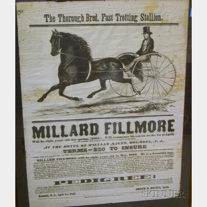 Framed 1863 "Millard Fillmore" Trotter Broadside