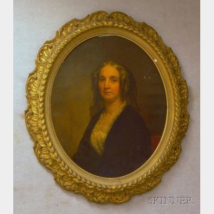 Framed Oil on Canvas Portrait of a Woman Purported to be Catherine Dumesnil McIlvaine, Attributed to George Aug... 