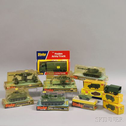 Eleven Meccano Dinky Toys Die-cast Metal Military Vehicles