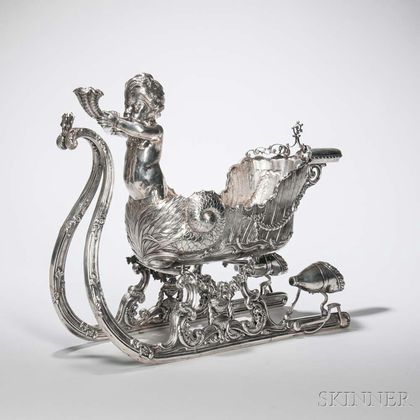 German .835 Silver Sleigh-form Centerpiece