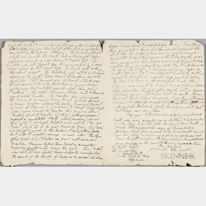 Thomas Bruce, 7th Earl of Elgin (1766-1841) Letter Addressed to Elgin from William Porden (c. 1755-1822),8 December 1812.