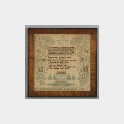 Needlework Sampler and Related Items