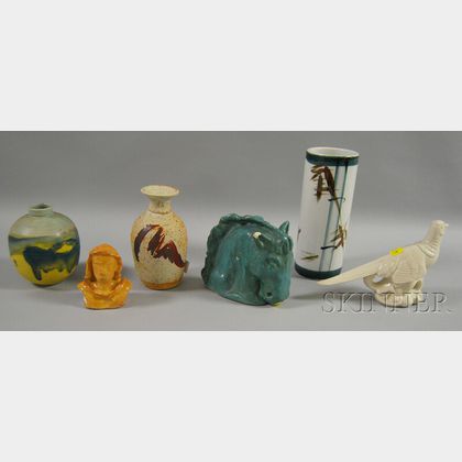 Six Pieces of Assorted Modern Art Pottery