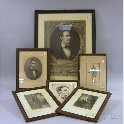 Ten Assorted Framed 20th Century Abraham Lincoln Portrait Prints