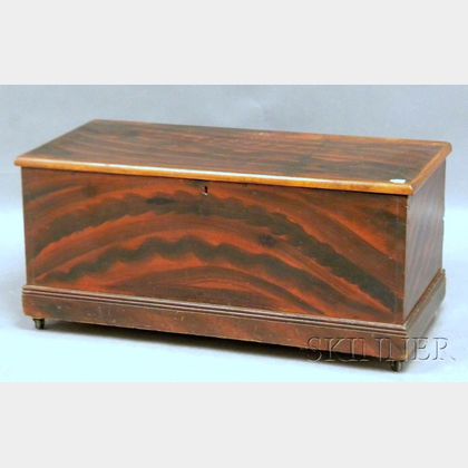 Grain-painted Pine Dovetail-constructed Blanket Box