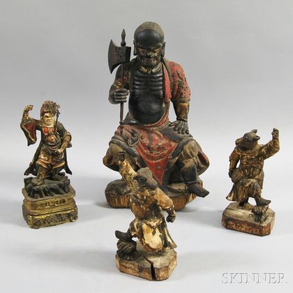 Four Wooden Figures
