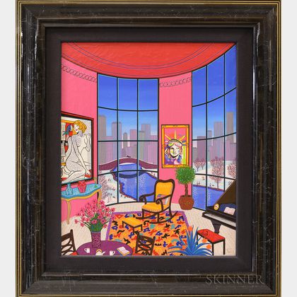 Framed Contemporary Giclee Print Depicting a New York Apartment