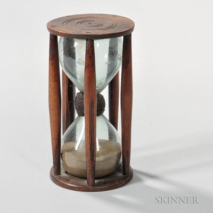 Wood and Glass Ship's Fifteen-minute Sandglass