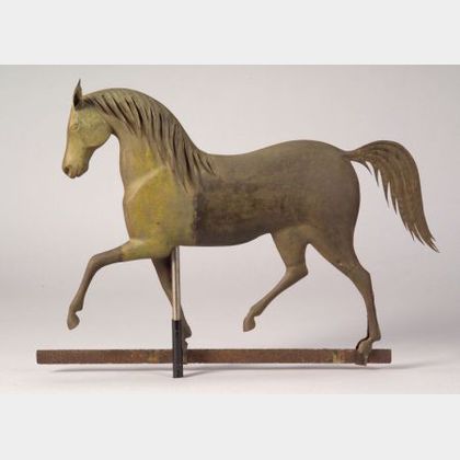 Cast Zinc and Molded Copper "Index" Horse Weather Vane