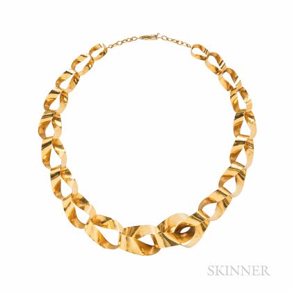 High-karat Gold Ribbon Necklace