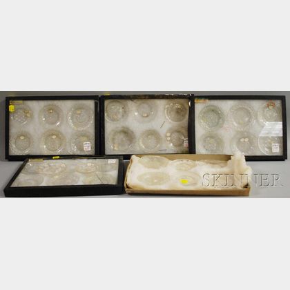 Collection of Colorless Pressed Glass Cup Plates