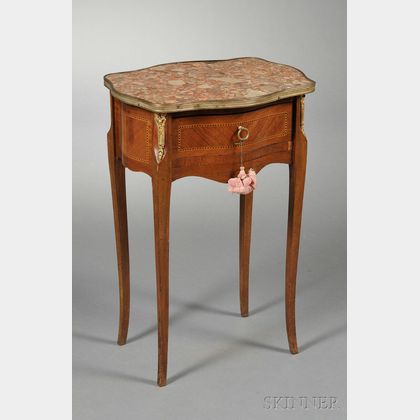 Louis XV Carved Marble-top Side Table