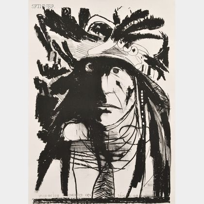 Leonard Baskin (American, 1922-2000) Three Native American Portraits: Chief Wets It - Assinnboine [sic]