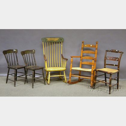 Five Assorted Wood Chairs