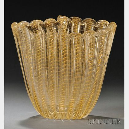 Cordonato D'Oro Vase Attributed to Barovier & Toso
