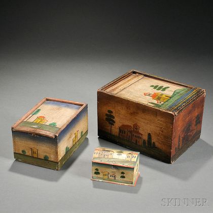 Three Paint-decorated Boxes